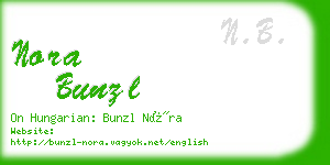 nora bunzl business card